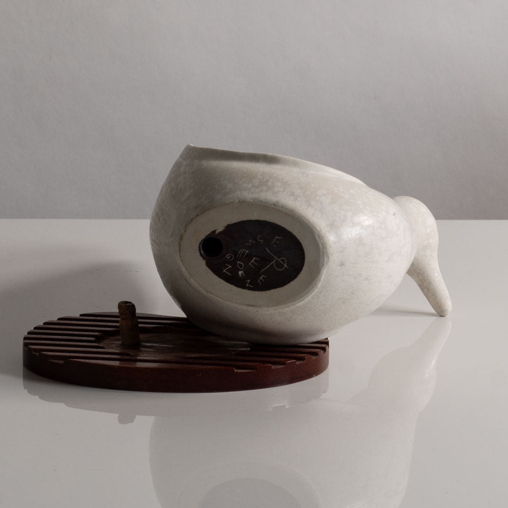 Gunnar Nylund for Rörstrand, Sweden, stoneware bird figure with white glaze L3860