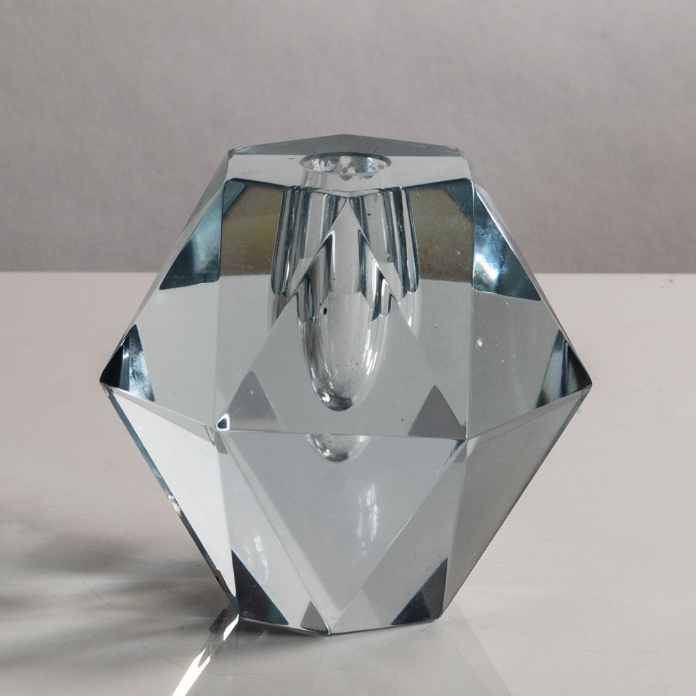 Strombergshyttan faceted vase in grayish clear glass M4256