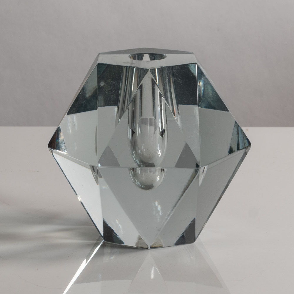 Strombergshyttan faceted vase in grayish clear glass M4257