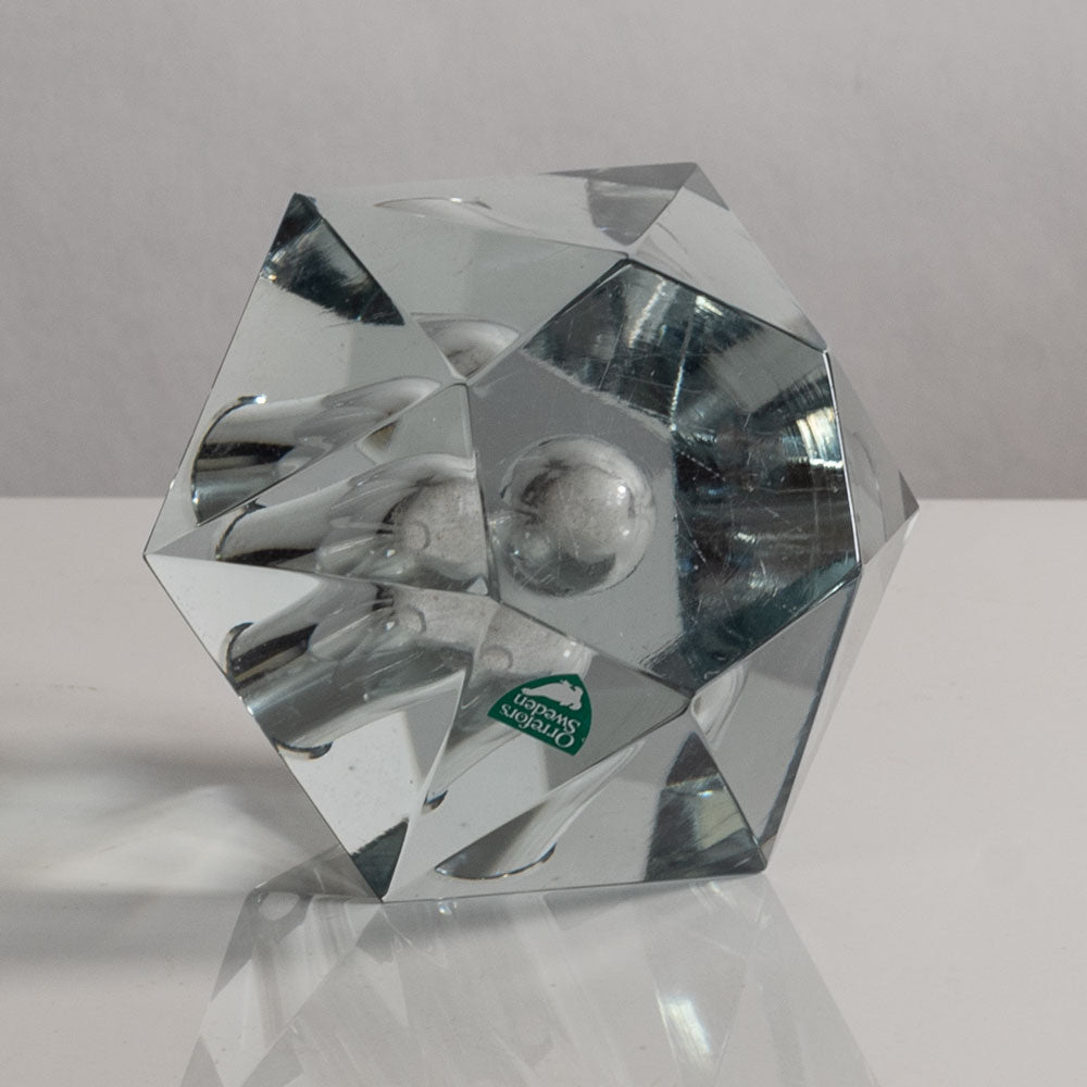 Strombergshyttan faceted vase in grayish clear glass M4257