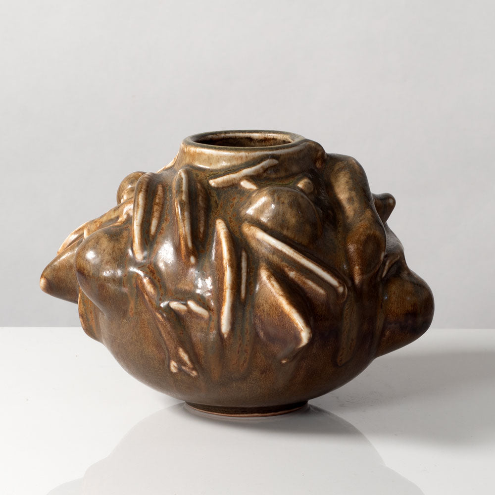 Axel Salto for Royal Copenhagen, Denmark, "Fruiting" vase with solfatara glaze L3294