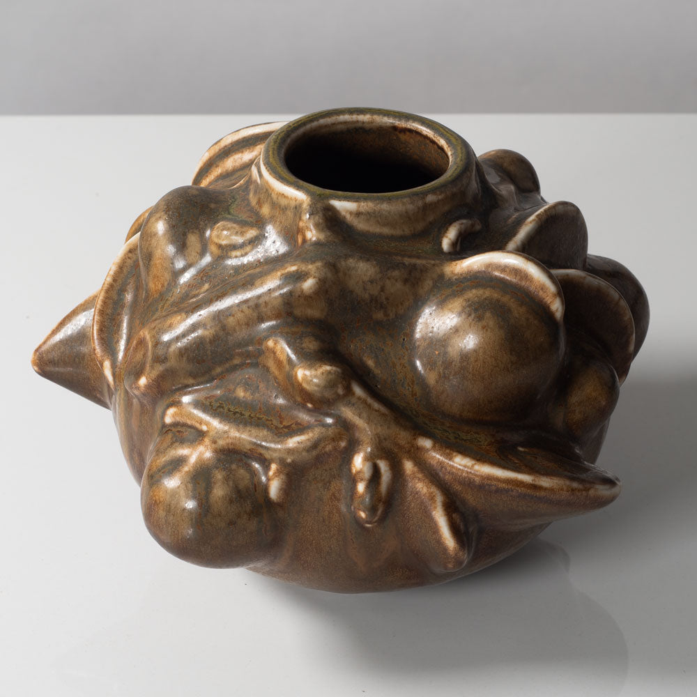 Axel Salto for Royal Copenhagen, Denmark, "Fruiting" vase with solfatara glaze L3294