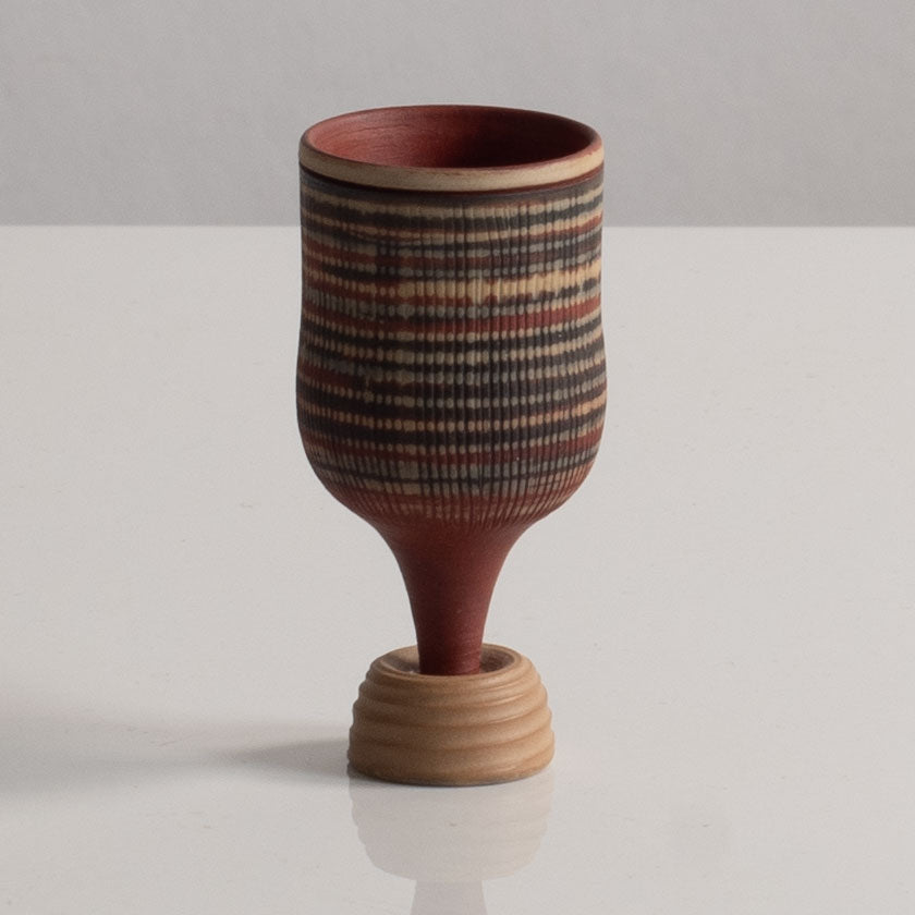 Wilhelm Kåge for Gustavsberg, "Farsta" "Terra Spirea" miniature vase with matte brown glaze H1497