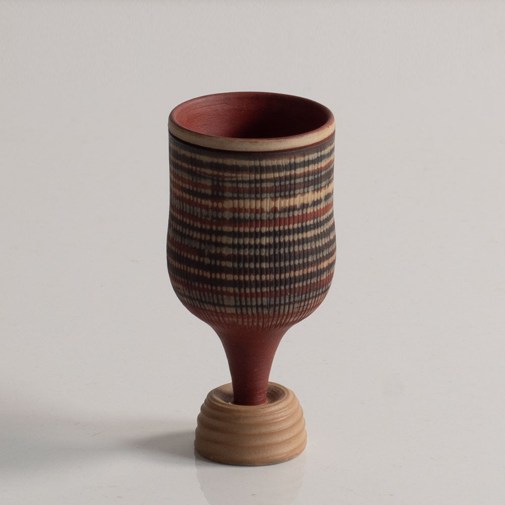 Wilhelm Kåge for Gustavsberg, "Farsta" "Terra Spirea" miniature vase with matte brown glaze H1497