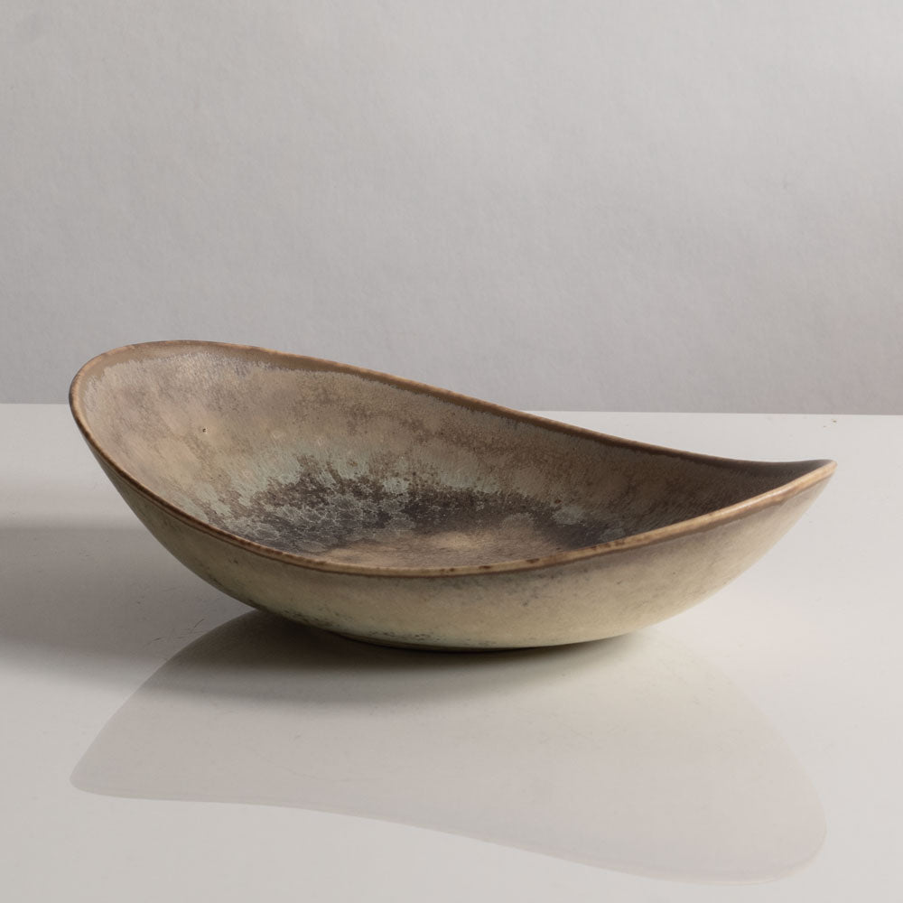 Carl Harry Stålhane for Rörstrand, Sweden, stoneware bowl with brown crystalline glaze M5423