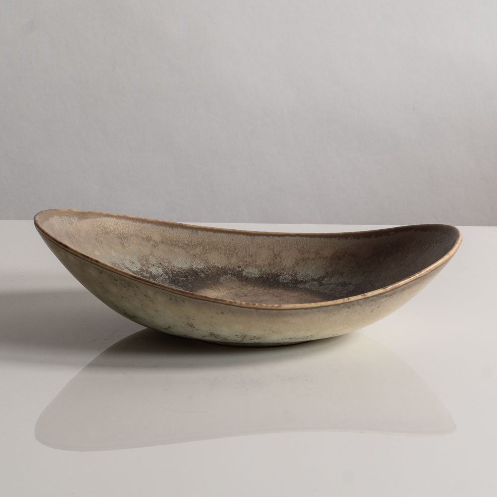 Carl Harry Stålhane for Rörstrand, Sweden, stoneware bowl with brown crystalline glaze M5423