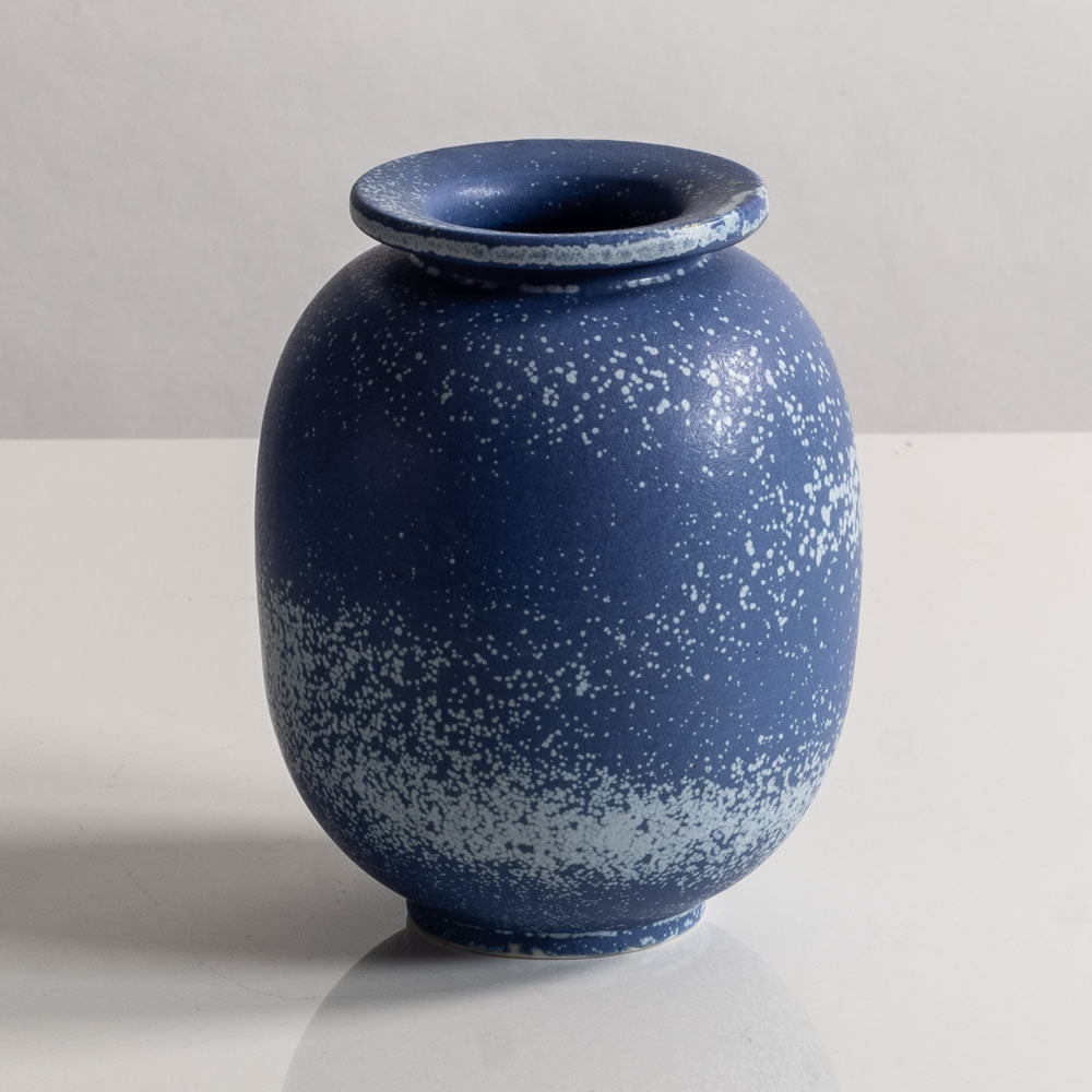 Gunnar Nylund for Rörstrand, Sweden, stoneware ovoid vase with speckled blue glaze M5440