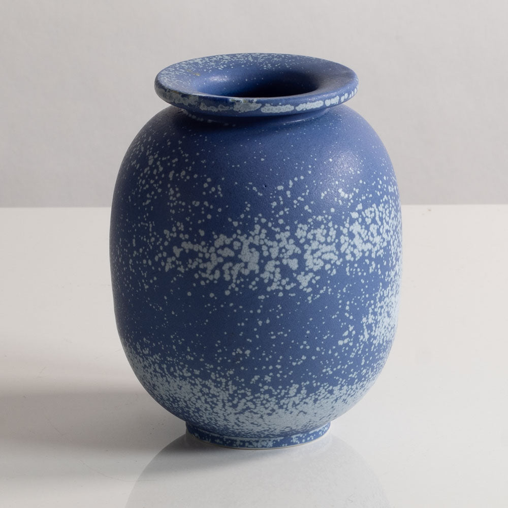 Gunnar Nylund for Rörstrand, Sweden, stoneware ovoid vase with speckled blue glaze M5440