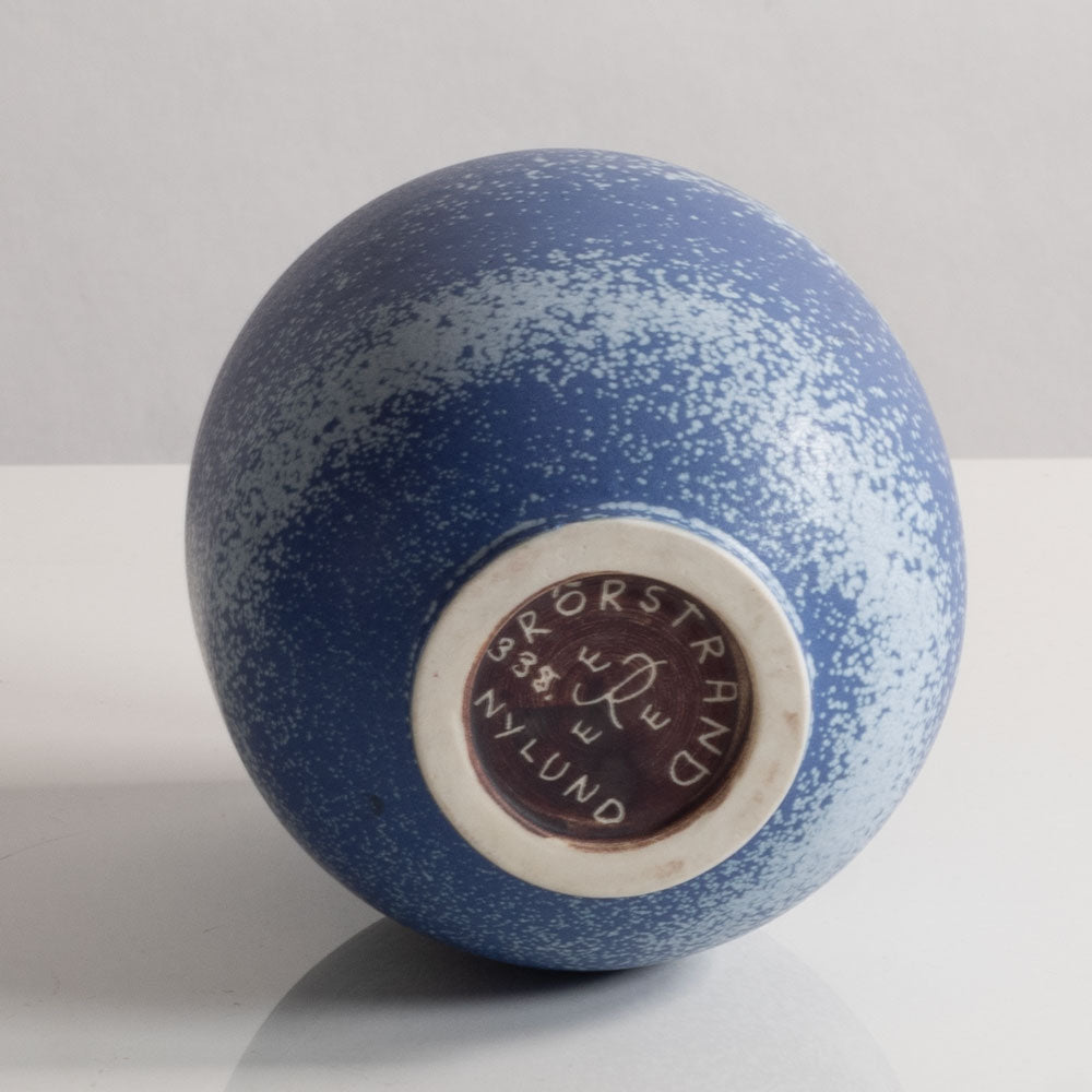 Gunnar Nylund for Rörstrand, Sweden, stoneware ovoid vase with speckled blue glaze M5440