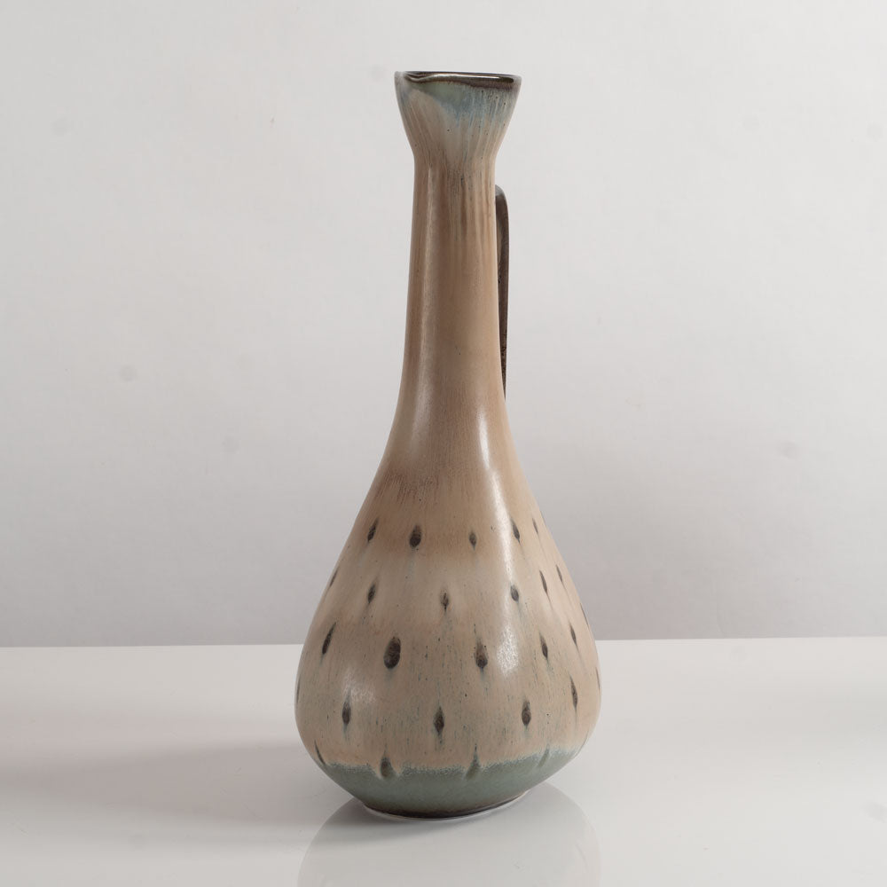 Gunnar Nylund for Rörstrand, Sweden, stoneware pitcher with pale brown spotted glaze M5441