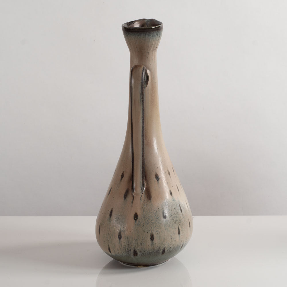 Gunnar Nylund for Rörstrand, Sweden, stoneware pitcher with pale brown spotted glaze M5441