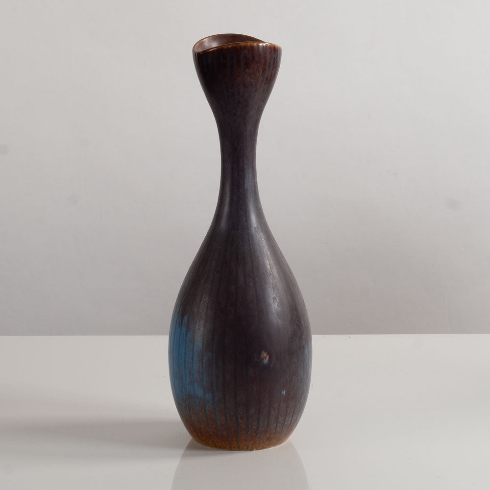 Gunnar Nylund for Rörstrand, Sweden, stoneware vase with blue and brown glaze M4366