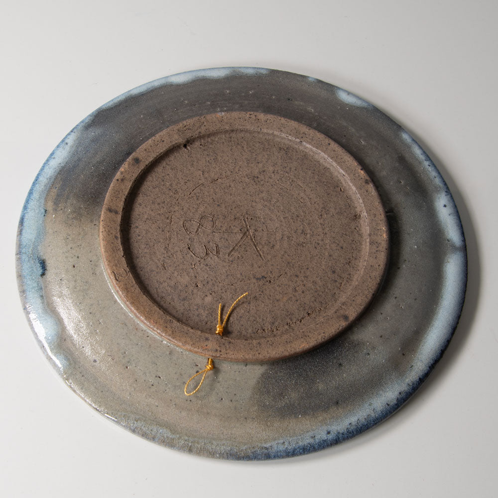 Heidi Kippenberg, Germany, unique stoneware bowl with blue and gray glaze K2871