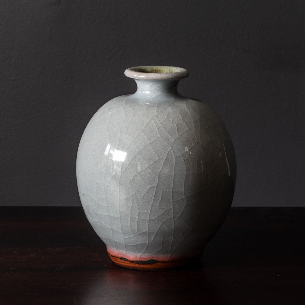 Horst Kerstan, Germany, unique stoneware vase with celadon crackle glaze H1519
