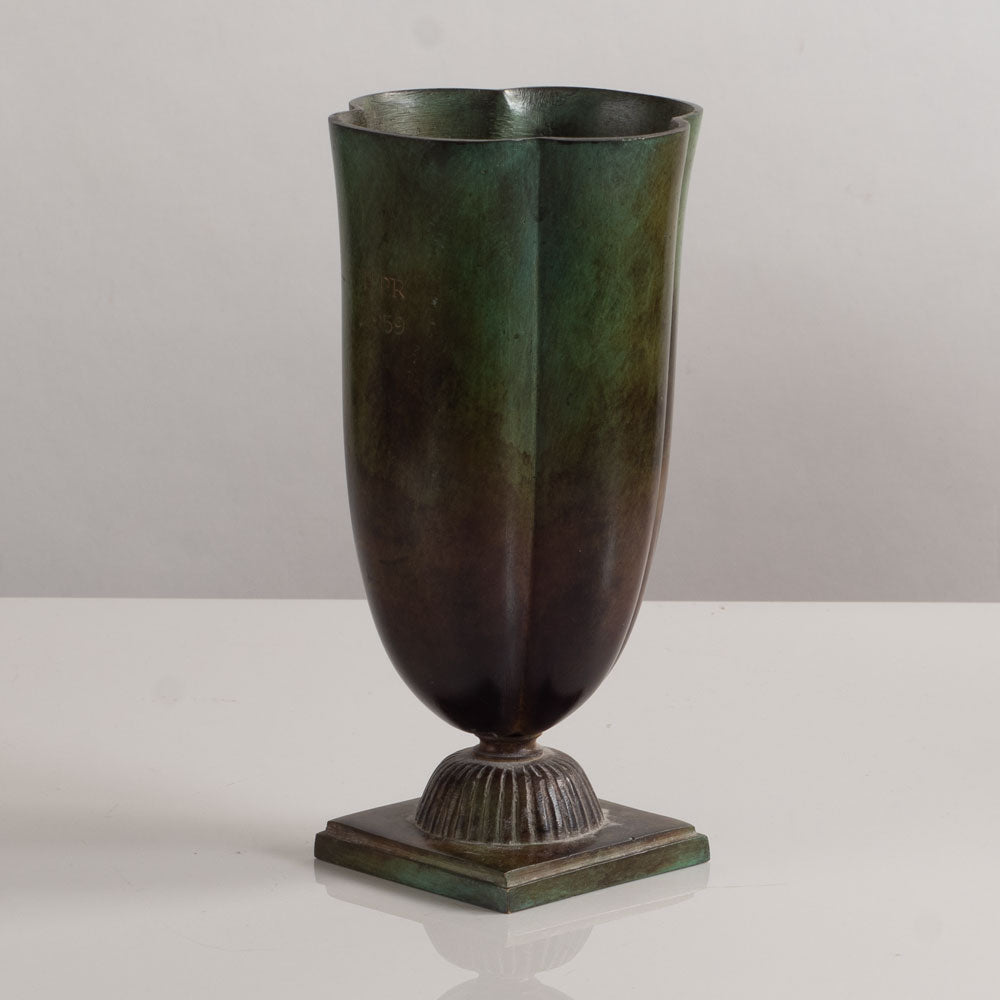 Just Andersen for GAB, Sweden Bronze footed vase M5435