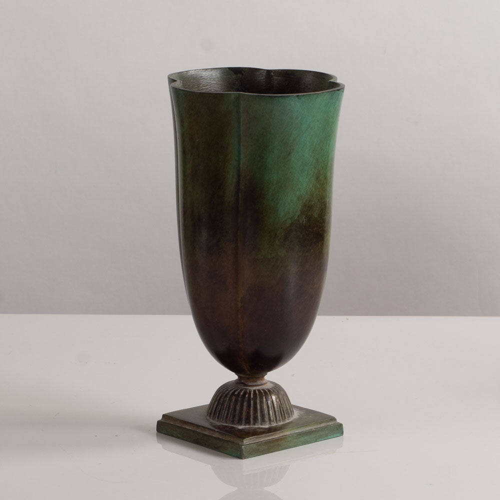 Just Andersen for GAB, Sweden Bronze footed vase M5435