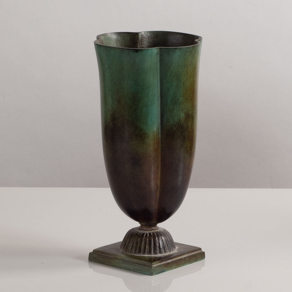 Just Andersen for GAB, Sweden Bronze footed vase M5435