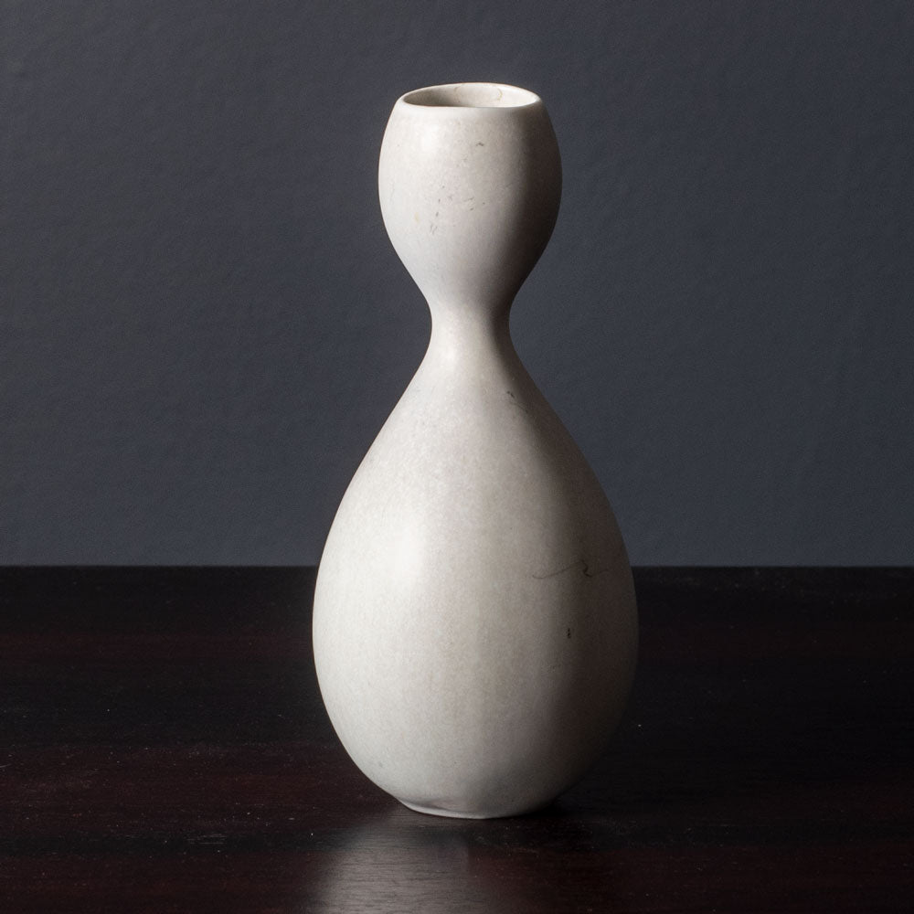 Stig Lindberg for Gustavsberg, Sweden, unique stoneware cabinet vase with matte white glaze J1098