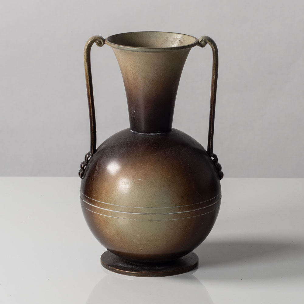 Ystad Brons, Sweden, bronze two-handled vase J1628
