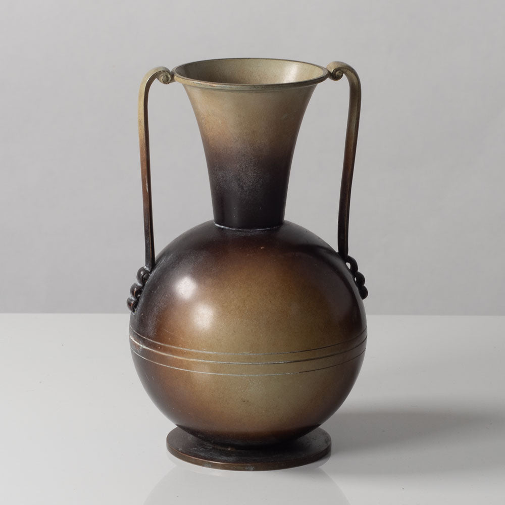 Ystad Brons, Sweden, bronze two-handled vase J1628