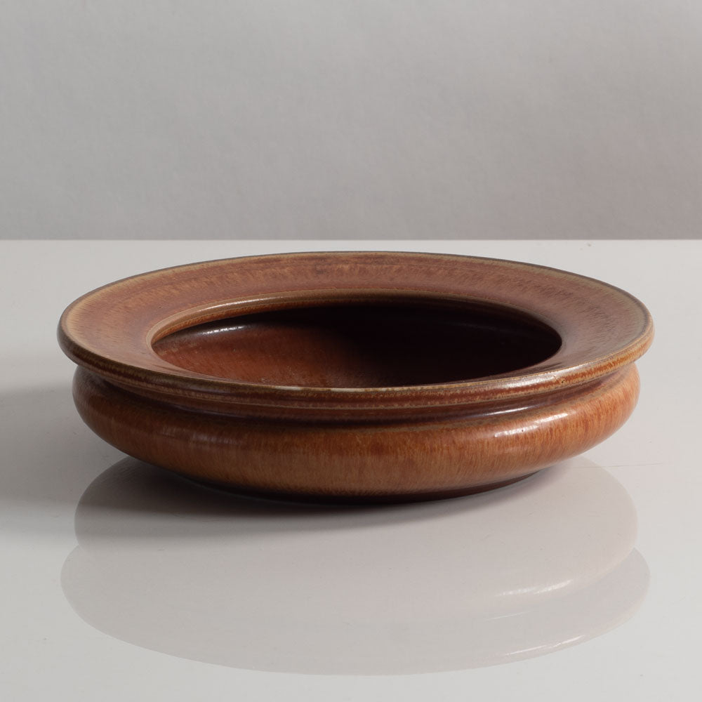 Two bowls with reddish brown glaze by Gunnar Nylund for Rörstrand, Sweden