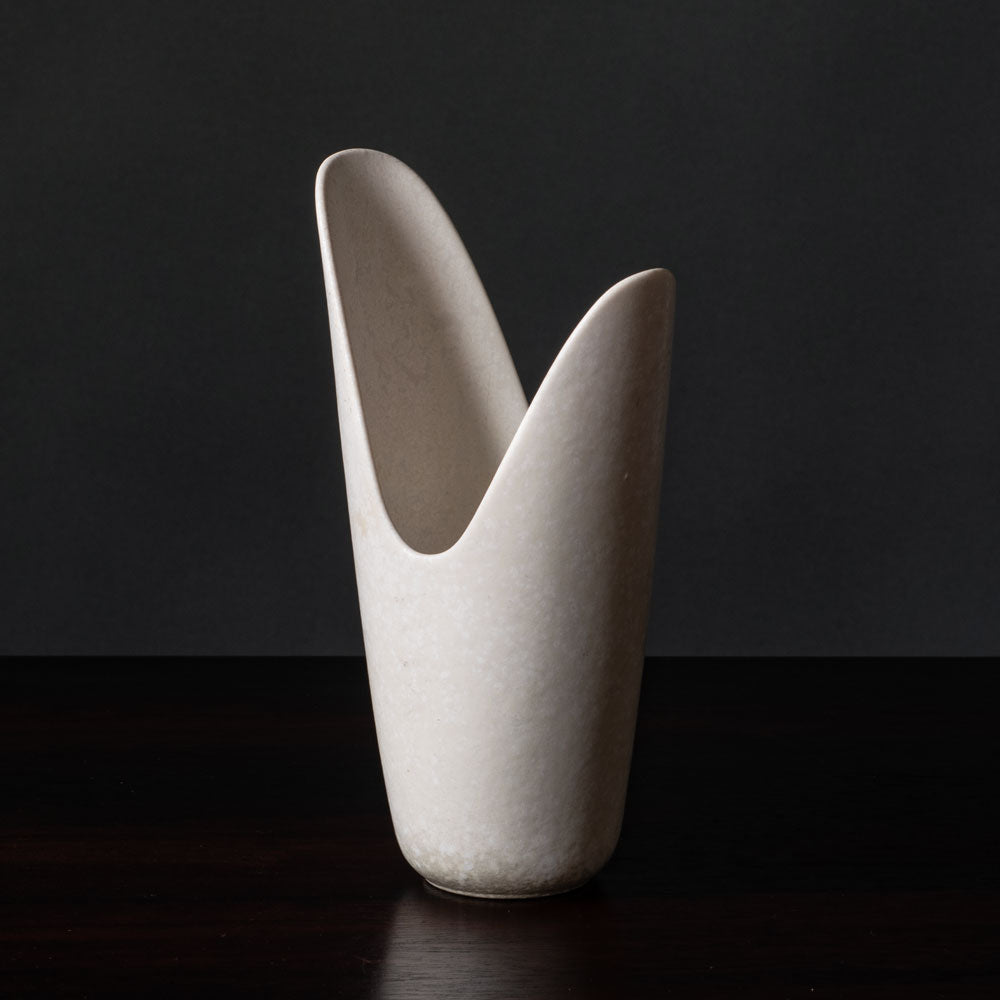 Gunnar Nylund for Rörstrand, Sweden, asymmetrical vase with white glaze J1196