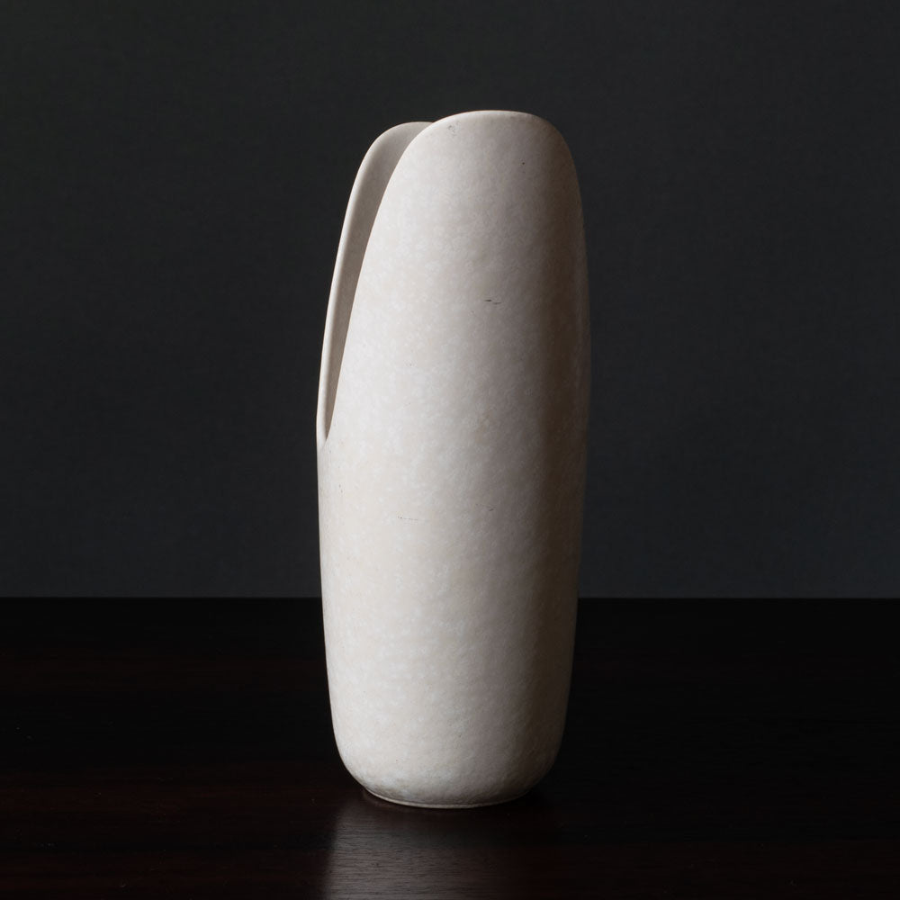 Gunnar Nylund for Rörstrand, Sweden, asymmetrical vase with white glaze J1196