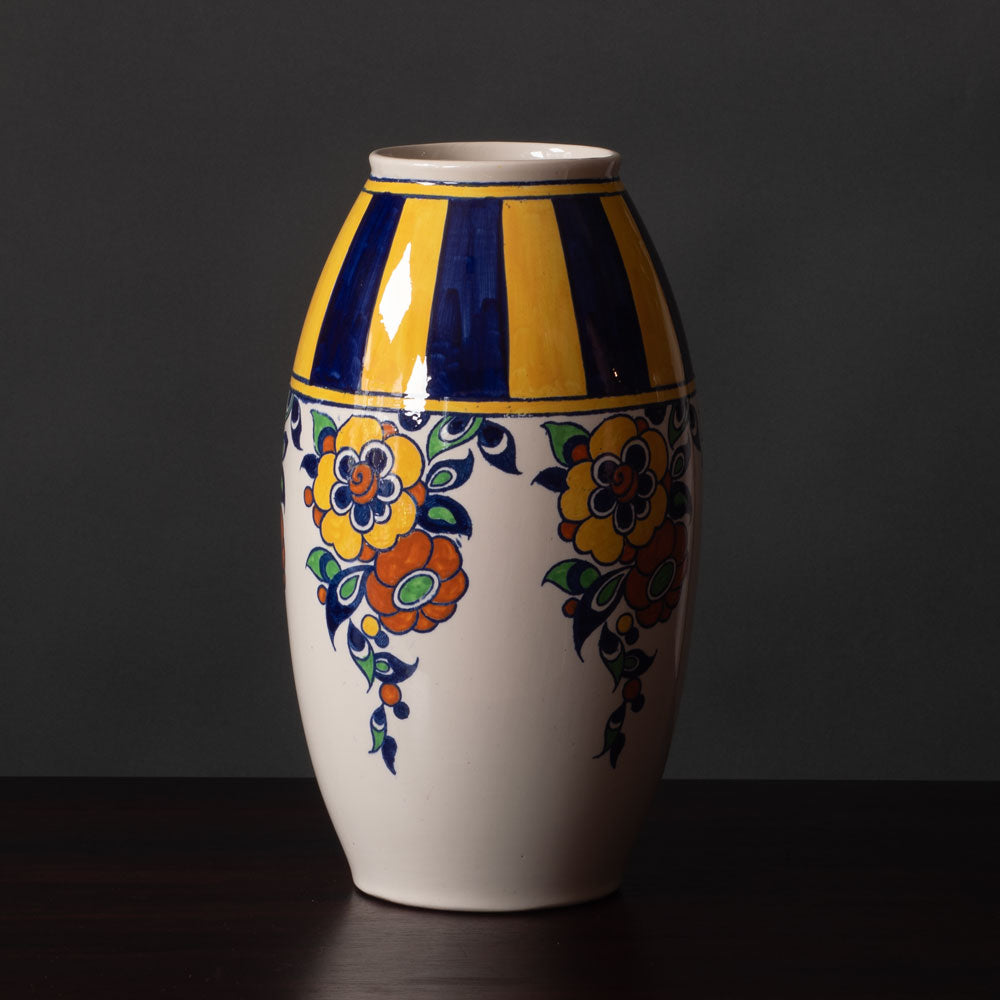 Boch Freres, Belgium, faiance vase with multichromatic glaze K2751