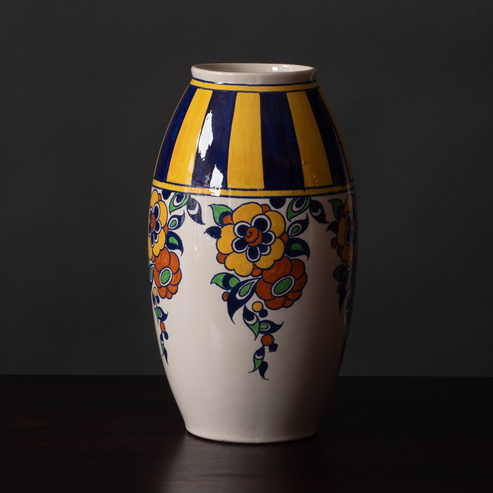 Boch Freres, Belgium, faiance vase with multichromatic glaze K2751