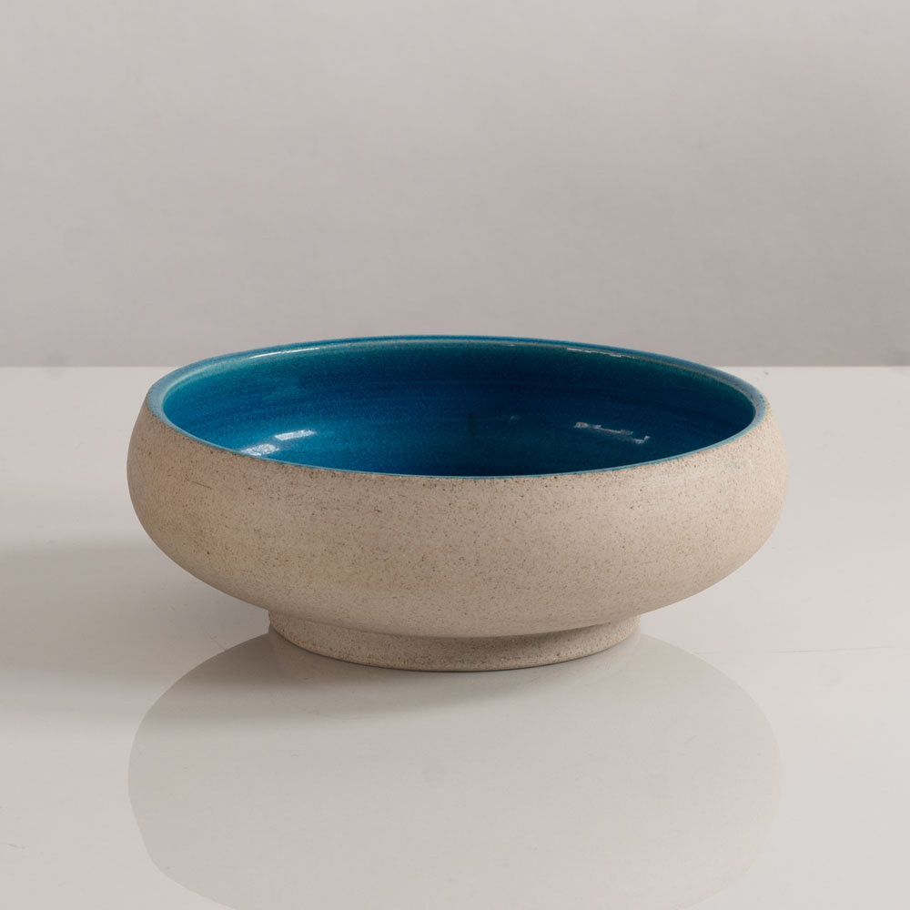 Nils Kähler for Herman A. Kähler Keramik, Denmark, shallow bowl with turquoise glaze H1340