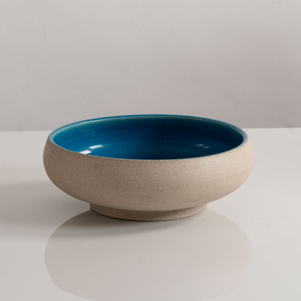 Nils Kähler for Herman A. Kähler Keramik, Denmark, shallow bowl with turquoise glaze H1340
