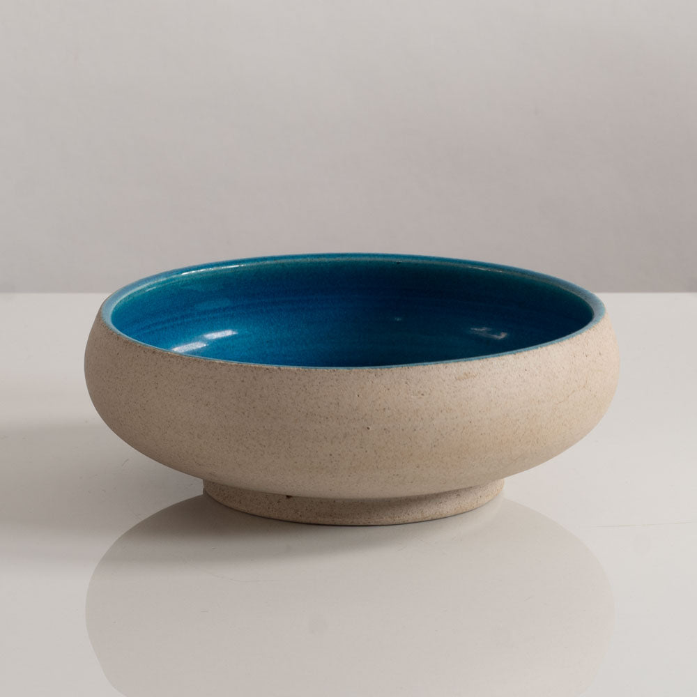 Nils Kähler for Herman A. Kähler Keramik, Denmark, shallow bowl with turquoise glaze H1340