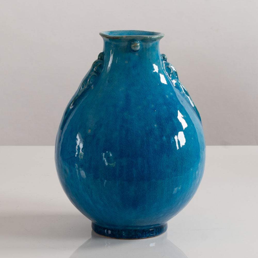 Nils Kähler for Herman A. Kähler Keramik, Denmark, vase with turquoise glaze H1532