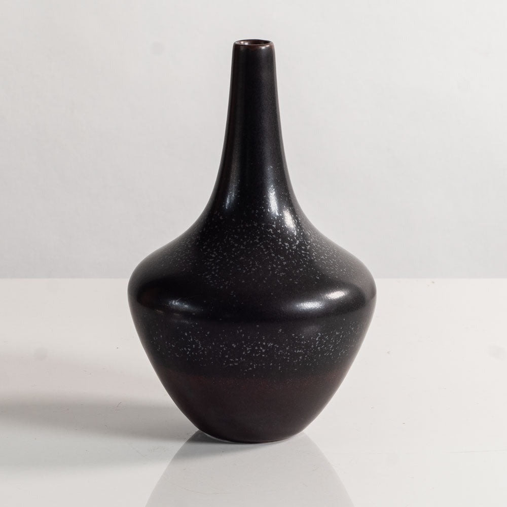 Gunnar Nylund for Rörstrand, Sweden vase with black and brown speckled matte glaze M5476