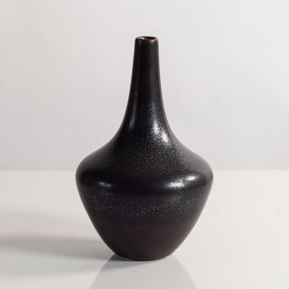 Gunnar Nylund for Rörstrand, Sweden vase with black and brown speckled matte glaze M5476