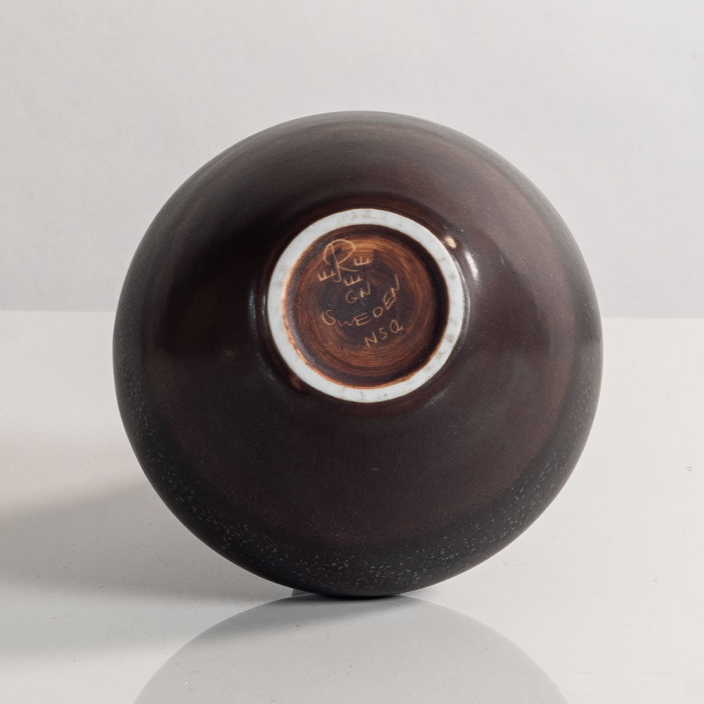 Gunnar Nylund for Rörstrand, Sweden vase with black and brown speckled matte glaze M5476