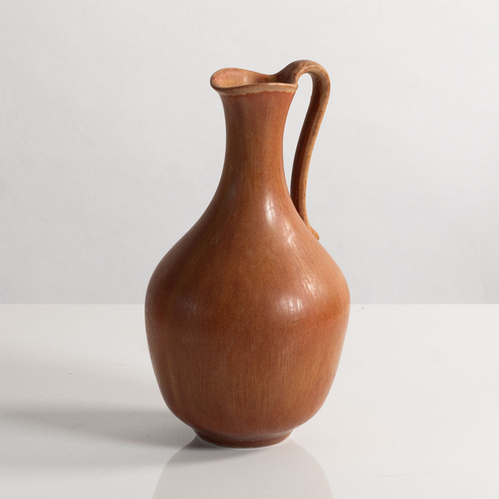 Gunnar Nylund for Rörstrand, Sweden, stoneware pitcher with reddish brown glaze M5472