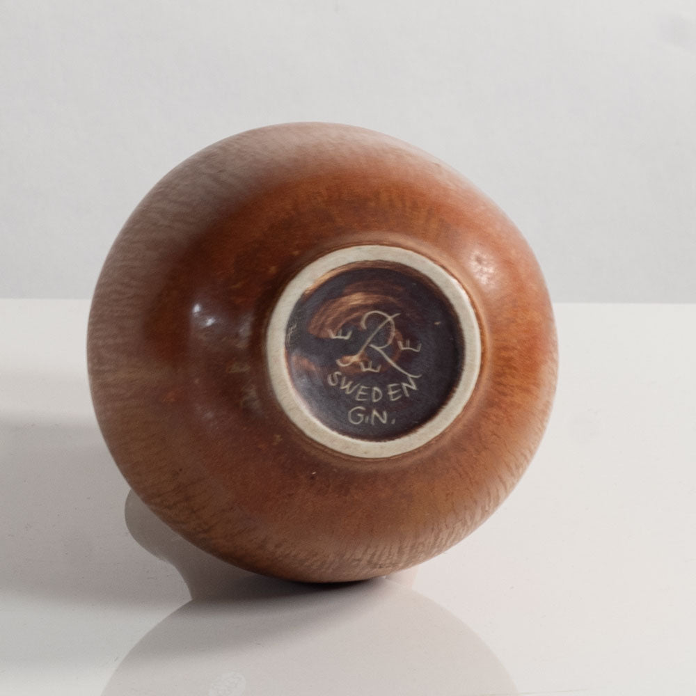 Gunnar Nylund for Rörstrand, Sweden, stoneware pitcher with reddish brown glaze M5472