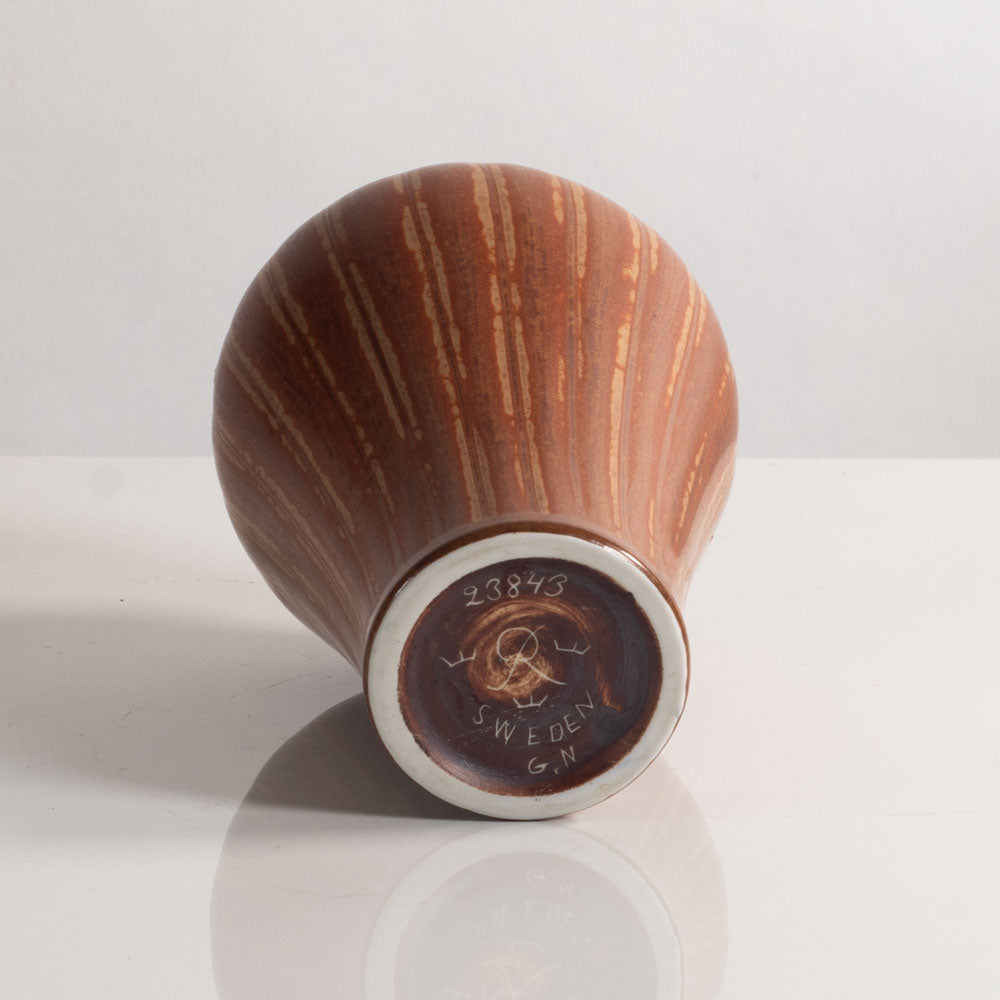 Gunnar Nylund for Rörstrand, Sweden, stoneware vase with golden brown glaze M5474