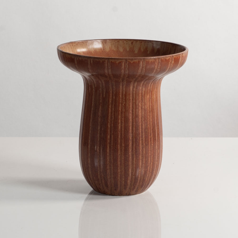 Gunnar Nylund for Rörstrand, Sweden, stoneware vase with golden brown glaze M5475