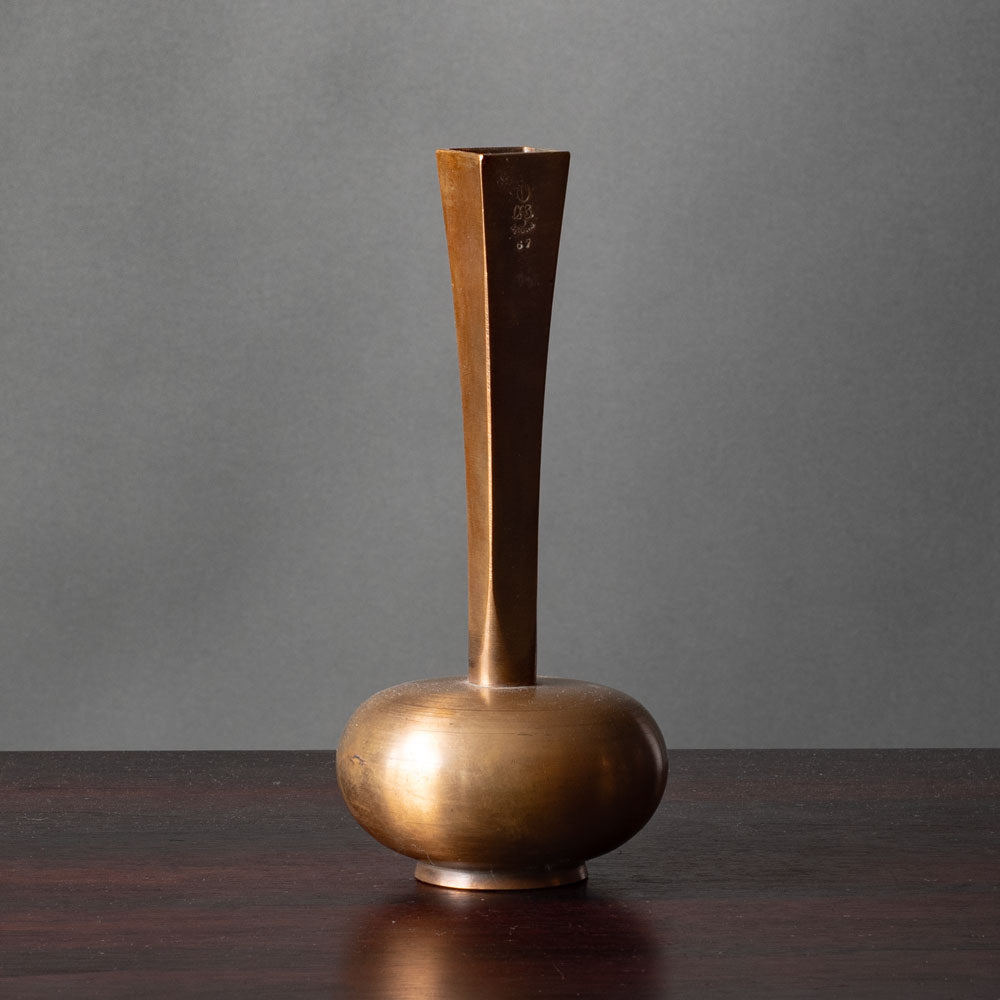 GAB, Sweden, bronze long necked vase K2684