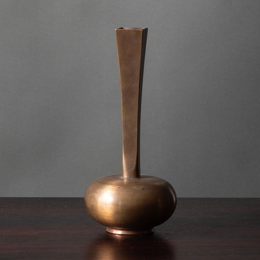 GAB, Sweden, bronze long necked vase K2684