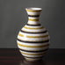 Stig Lindberg for Gustavsberg, Sweden, faiance vase with yellow ochre, black and white decoration L3331