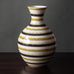 Stig Lindberg for Gustavsberg, Sweden, faiance vase with yellow ochre, black and white decoration L3331