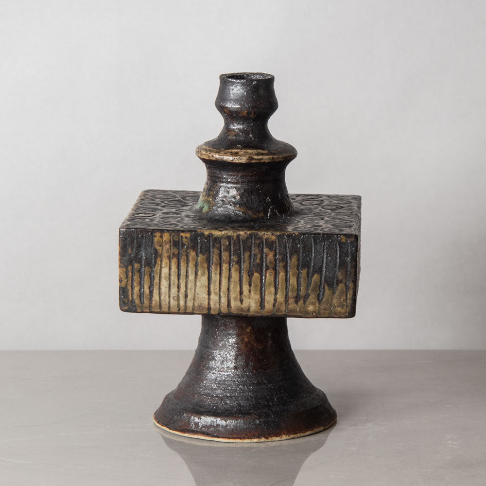 Annikki Hovisaari for Arabia, Finland, unique stoneware vase with brown glaze J1422