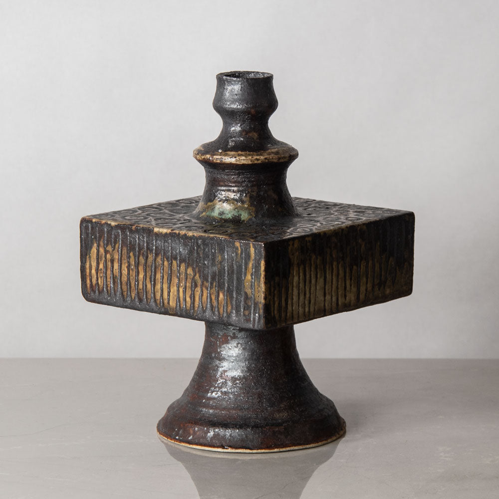 Annikki Hovisaari for Arabia, Finland, unique stoneware vase with brown glaze J1422