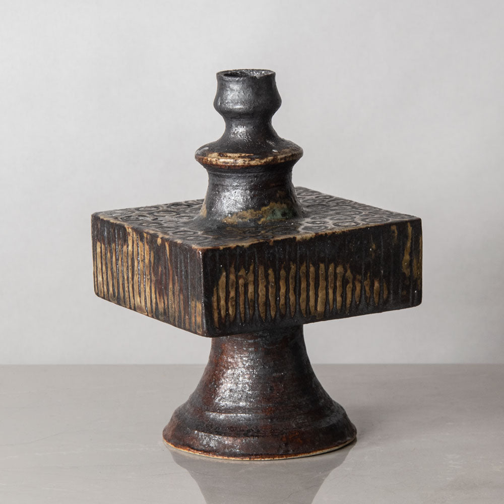 Annikki Hovisaari for Arabia, Finland, unique stoneware vase with brown glaze J1422