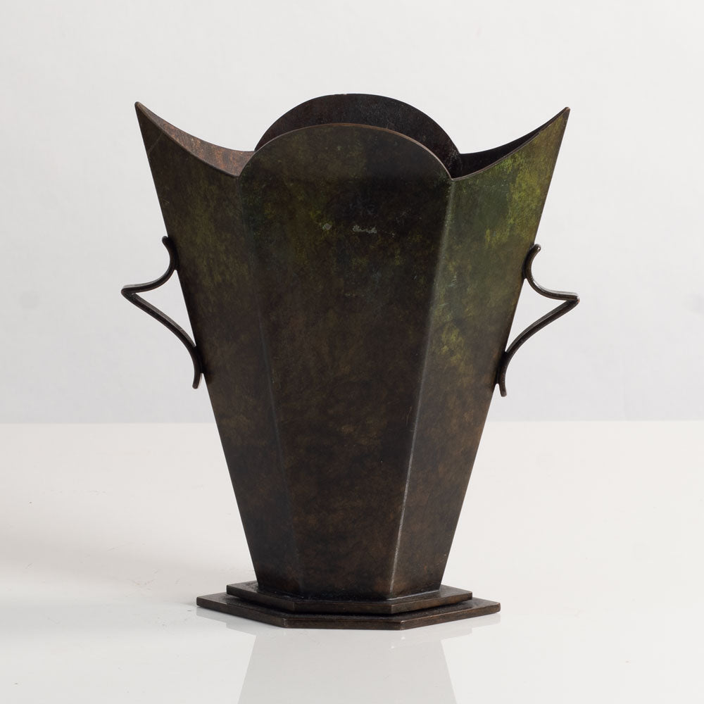 Three Danish bronze art deco vases
