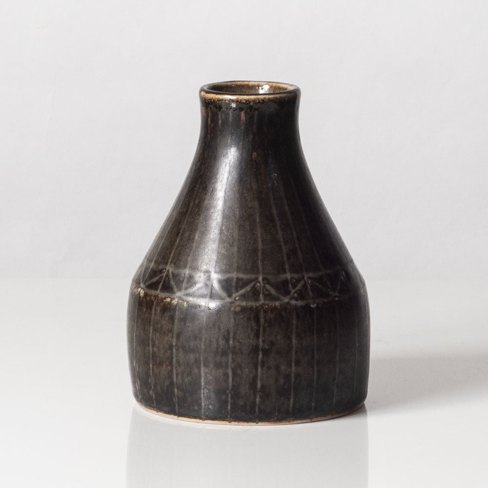 Carl Harry Stålhane for Rörstrand, Sweden, unique stoneware vase with brown glaze L3327