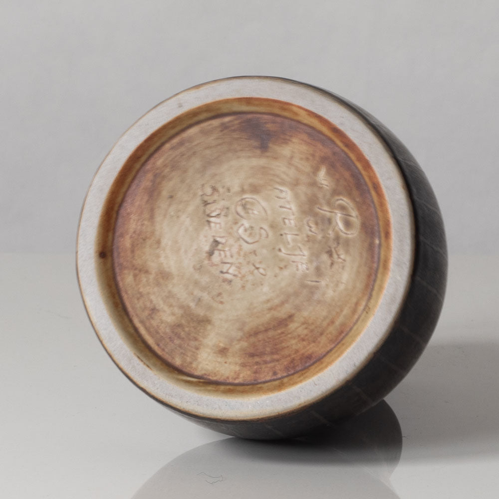 Carl Harry Stålhane for Rörstrand, Sweden, unique stoneware vase with brown glaze L3327